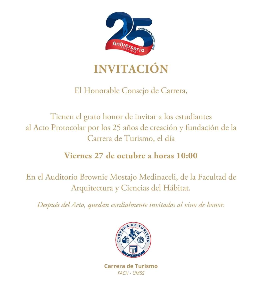 25 Años de aniversario Carrera de Turismo